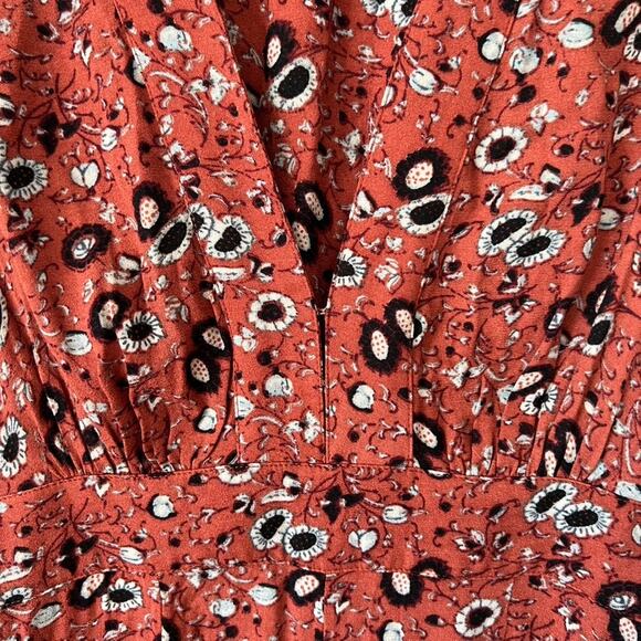 Free People Some Like It Floral Print Womens Plunging V Neck Jumpsuit Romper 4 - Picture 7 of 15